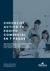 Checklist: Activa tu equipo comercial Horeca en 7 pasos